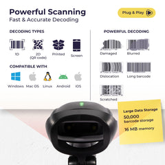 2D Wireless BT+2.4G Barcode Scanner with Stand - V-LHHBS-A1 2D Wireless BT+2.4G Barcode Scanner with Stand - V-LHHBS-A1