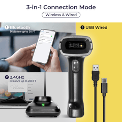 2D Wireless BT+2.4G High Performance Barcode Scanner with Charging Base - V-HHBS-A1 2D Wireless BT+2.4G High Performance Barcode Scanner with Charging Base - V-HHBS-A1