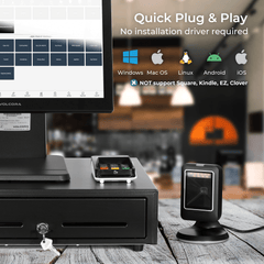 Wired 2D Tabletop Stationary Barcode Scanner - V-THFS-A1 Wired 2D Tabletop Stationary Barcode Scanner - V-THFS-A1