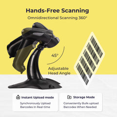 2D Wireless BT+2.4G Barcode Scanner with Stand - V-LHHBS-A1 2D Wireless BT+2.4G Barcode Scanner with Stand - V-LHHBS-A1