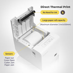 Volcora Performance 80mm Thermal Receipt Printer USB/WiFi - V-WLRP5 Series - Not Square Compatible Volcora Performance 80mm Thermal Receipt Printer USB/WiFi - V-WLRP5 Series - Not Square Compatible