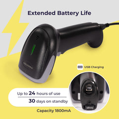 2D Wireless BT+2.4G Barcode Scanner with Stand - V-LHHBS-A1 2D Wireless BT+2.4G Barcode Scanner with Stand - V-LHHBS-A1
