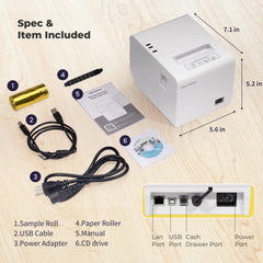 Volcora Performance 80mm Thermal Receipt Printer USB/Ethernet - V-WRP2 Series - Square Volcora Performance 80mm Thermal Receipt Printer USB/Ethernet - V-WRP2 Series - Square