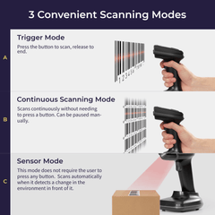 2D Wireless BT+2.4G High Performance Barcode Scanner with Charging Base - V-HHBS-A1 2D Wireless BT+2.4G High Performance Barcode Scanner with Charging Base - V-HHBS-A1