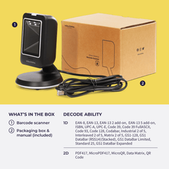 Wired 2D Tabletop Stationary Barcode Scanner - V-THFS-A1 Wired 2D Tabletop Stationary Barcode Scanner - V-THFS-A1