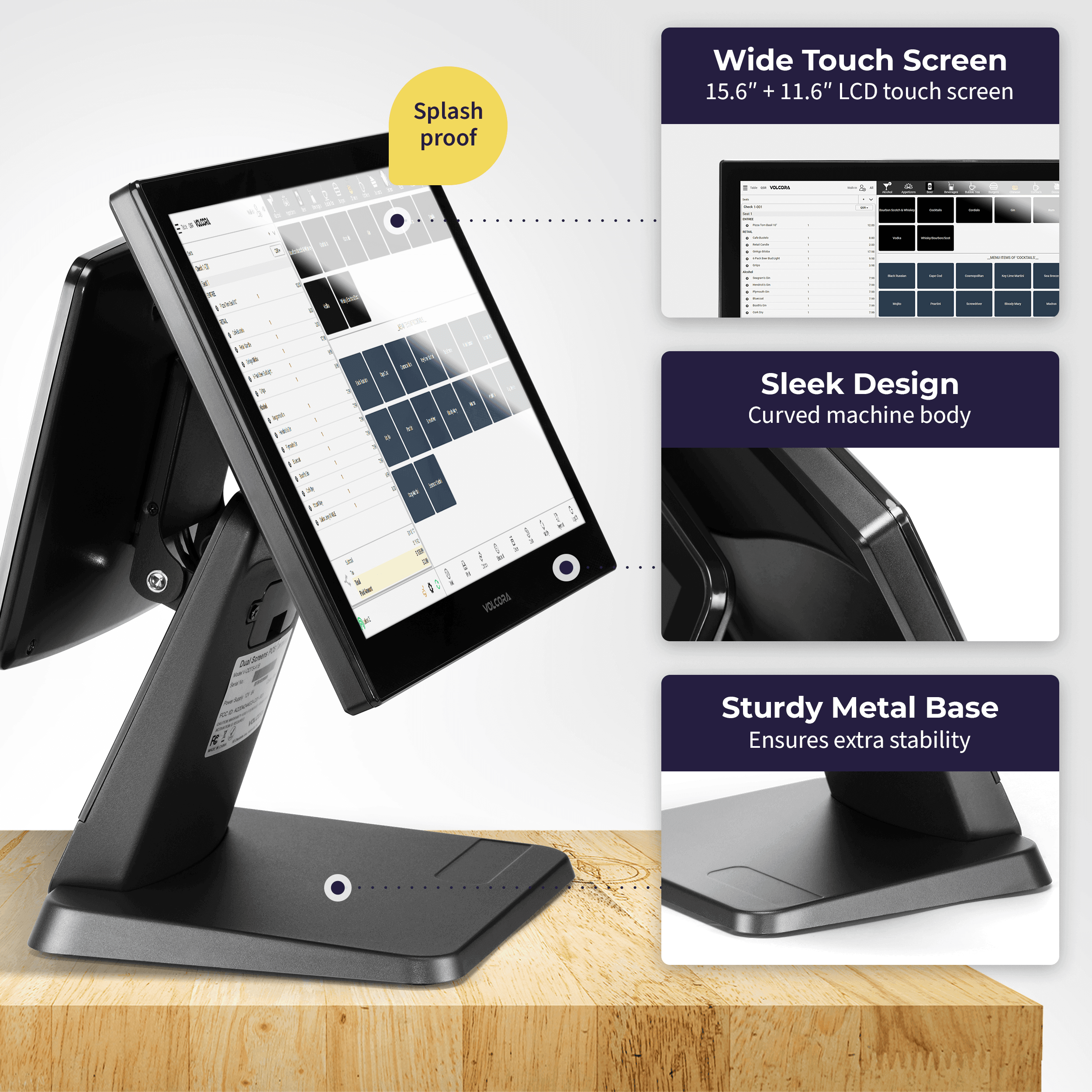 Buy Volcora POS Terminal Standard Base 15.6" - Intel Core i5 10th Generation - Windows 11 Professional - Wide Touchscreen Point-Of-Sale online Buy Volcora POS Terminal Standard Base 15.6" - Intel Core i5 10th Generation - Windows 11 Professional - Wide Touchscreen Point-Of-Sale online