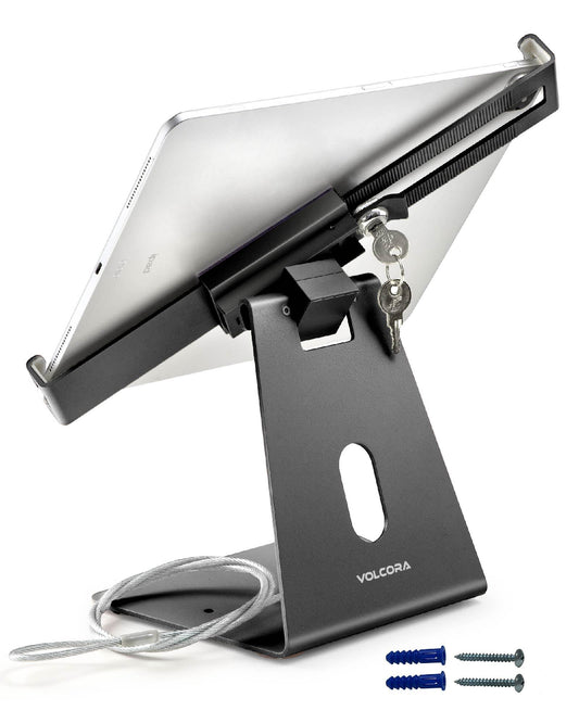 Soporte antirrobo con cerradura para iPad/tableta y bloqueo de cable