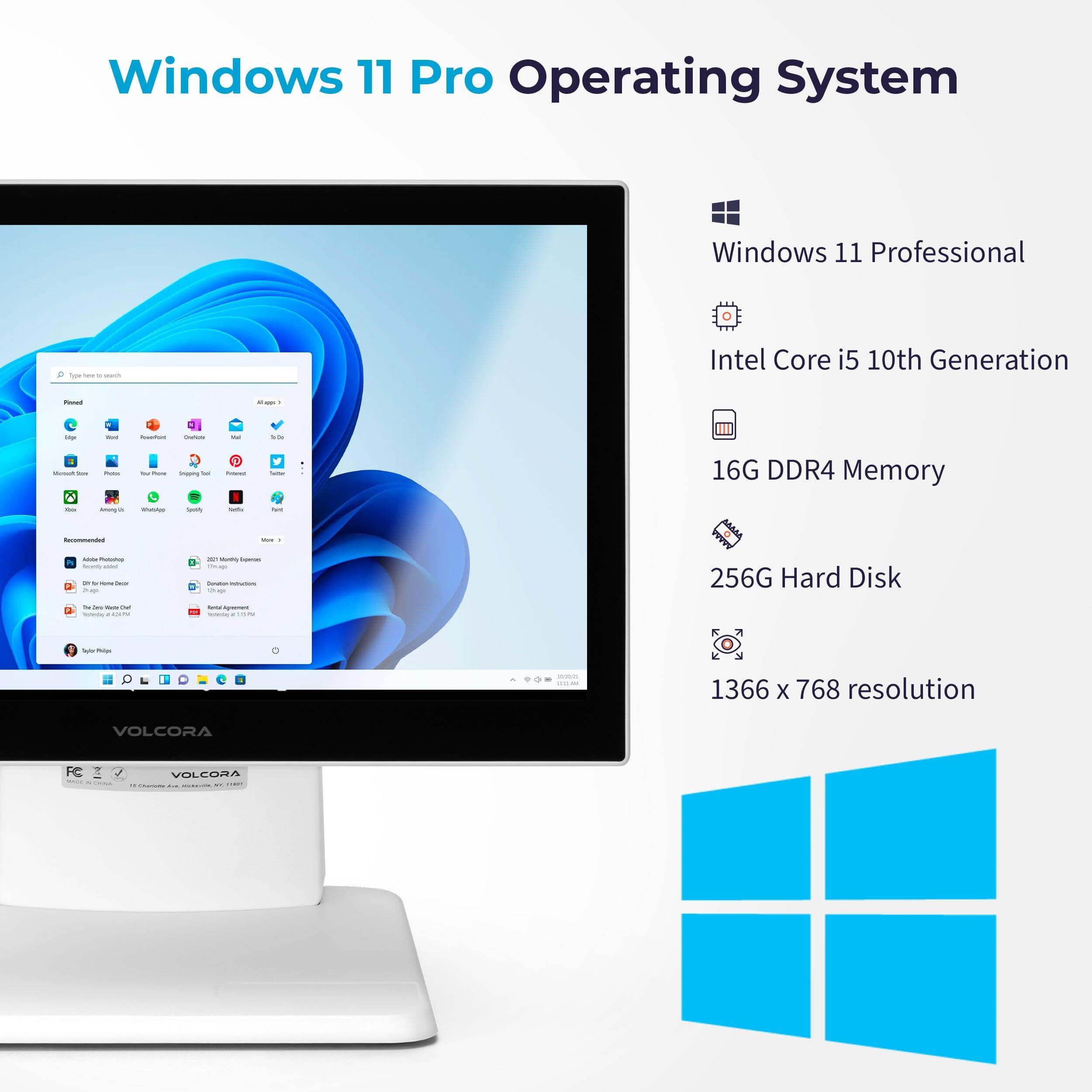 Buy Volcora POS Terminal Standard Base 15.6" - Intel Core i5 10th Generation - Windows 11 Professional - Wide Touchscreen Point-Of-Sale online Buy Volcora POS Terminal Standard Base 15.6" - Intel Core i5 10th Generation - Windows 11 Professional - Wide Touchscreen Point-Of-Sale online