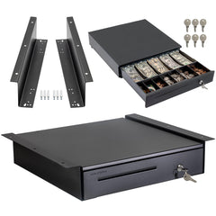 16'' Cash Register Drawer w/ 5 Bill 6 Coin Cash Tray, Auto-open, Black 16'' Cash Register Drawer w/ 5 Bill 6 Coin Cash Tray, Auto-open, Black