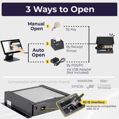 16'' Cash Register Drawer w/ 5 Bill 6 Coin Cash Tray, Auto-open, Black 16'' Cash Register Drawer w/ 5 Bill 6 Coin Cash Tray, Auto-open, Black