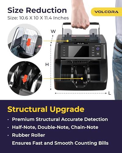 Multi Currencies & Denominators Cash Bill Counter Black