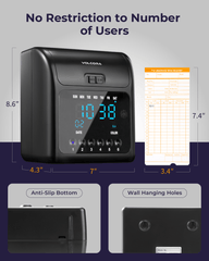 Volcora Attendence Time Clock Machine with Backup Battery Volcora Attendence Time Clock Machine with Backup Battery