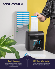 Volcora Attendence Time Clock Machine with Backup Battery Volcora Attendence Time Clock Machine with Backup Battery