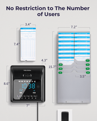 Volcora Attendence Time Clock Machine with Backup Battery Volcora Attendence Time Clock Machine with Backup Battery