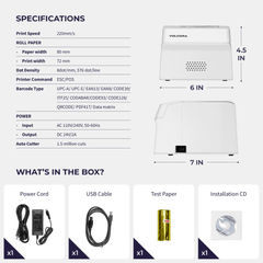 Volcora 80mm POS Thermal Receipt Printer - 50020X Series Volcora 80mm POS Thermal Receipt Printer - 50020X Series