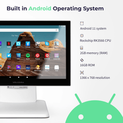 Volcora POS Terminal Standard Base - Android 11 Terminal Point-Of-Sale Volcora POS Terminal Standard Base - Android 11 Terminal Point-Of-Sale