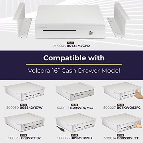 Soporte de montaje debajo del mostrador de acero resistente de 16" x 5" x 2", blanco