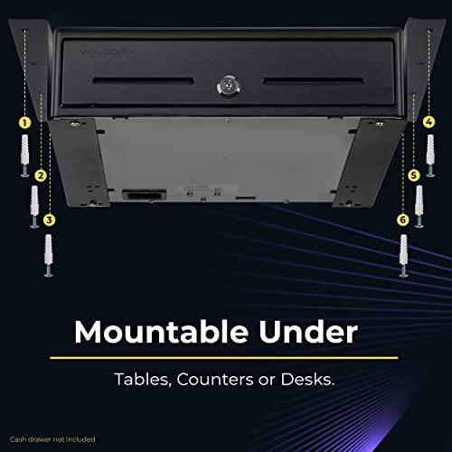 13“ Heavy Duty Steel Under Counter Mounting Bracket, Black