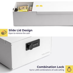 5 Compartment Cash Lock Box with Coin Tray 5 Compartment Cash Lock Box with Coin Tray