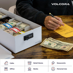 5 Compartment Cash Lock Box with Coin Tray 5 Compartment Cash Lock Box with Coin Tray