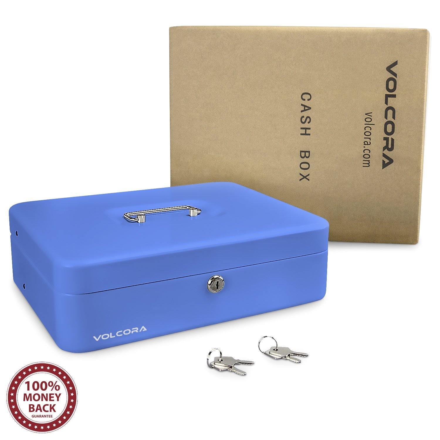 Cash Box with Key Lock with coin tray lid - Inbulks Cash Box with Key Lock with coin tray lid - Inbulks