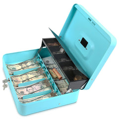 Cash Box with Key Lock with coin tray lid - Inbulks Cash Box with Key Lock with coin tray lid - Inbulks