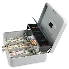 Cash Box with Key Lock with coin tray lid - Inbulks Cash Box with Key Lock with coin tray lid - Inbulks