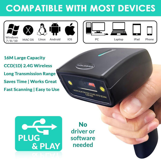 1D Wireless Barcode Scanner - Inbulks