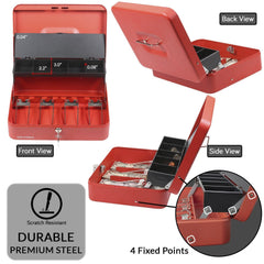 Cash Box with Key Lock with coin tray lid - Inbulks Cash Box with Key Lock with coin tray lid - Inbulks