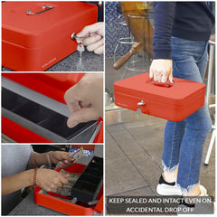 Cash Box with Key Lock with coin tray lid - Inbulks Cash Box with Key Lock with coin tray lid - Inbulks