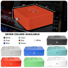 Cash Box with Key Lock with coin tray lid - Inbulks Cash Box with Key Lock with coin tray lid - Inbulks