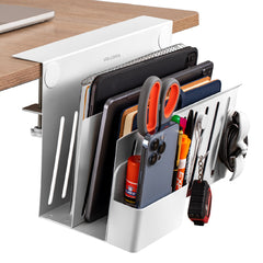 Clamp-on Deskside Storage Organizer Laptop Holder