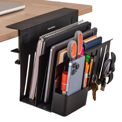 Clamp-on Deskside Storage Organizer Laptop Holder