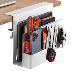 Clamp-on Deskside Storage Organizer Laptop Holder