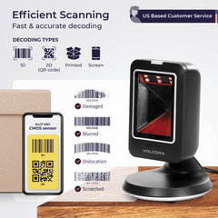 Wired 2D Tabletop Stationary Barcode Scanner - V-THFS-A1 – Volcora