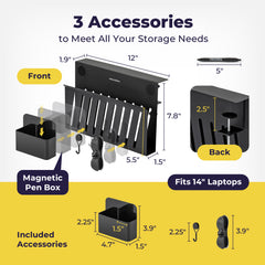 Clamp-on Deskside Storage Organizer Laptop Holder