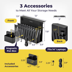 Clamp-on Deskside Storage Organizer Laptop Holder