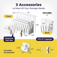 Clamp-on Deskside Storage Organizer Laptop Holder