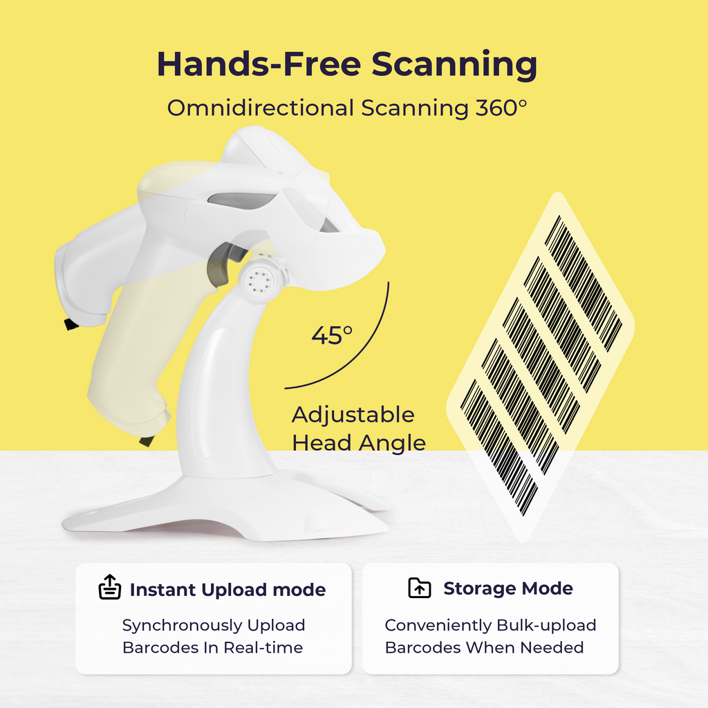 2d Wireless Bt24g Barcode Scanner With Stand V Lhhbs A1 Volcora 3421