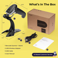 2D Wireless BT+2.4G Barcode Scanner with Stand - V-LHHBS-A1