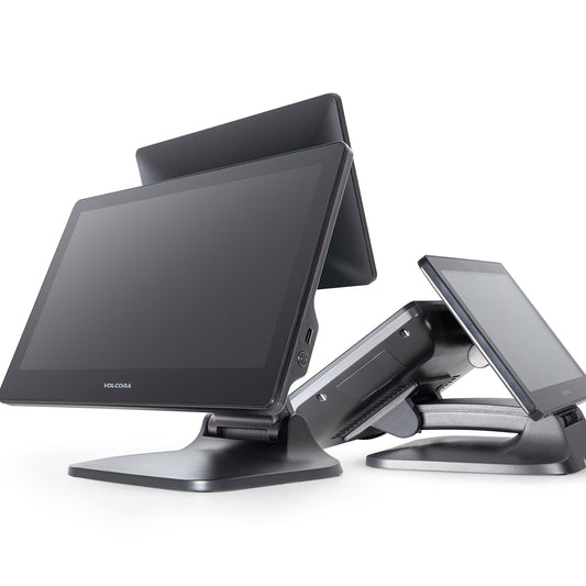 Volcora POS Terminal Fold 15.6" - Intel Processor Windows 11 Professional - Dual Hinge Adjustable Wide Touchscreen Point-Of-Sale