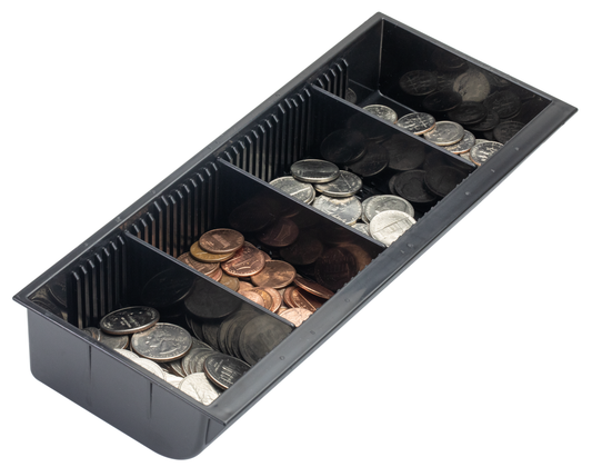 16" Cash Drawer Replacement Coin Tray For Partial Removable - 4 Coin Slot