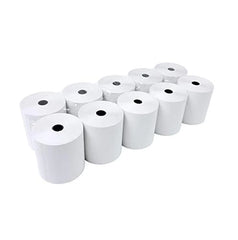 3 1/8" x 220' Thermal Paper Rolls, White - 10 Rolls