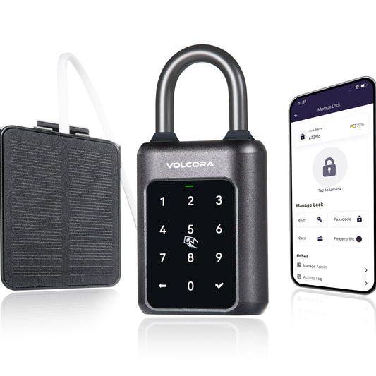 Smart Padlock with Solar Panel and 5-in-1 Unlocking Methods