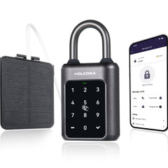 Smart Padlock with Solar Panel and 5-in-1 Unlocking Methods