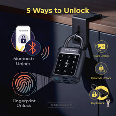 Smart Padlock with Solar Panel and 5-in-1 Unlocking Methods