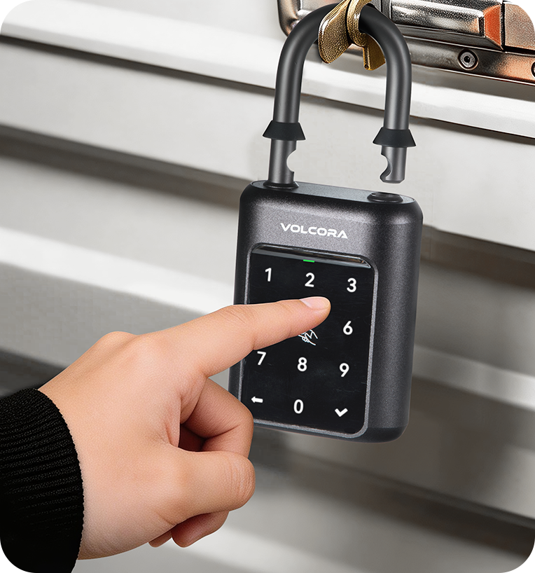 Smart Padlock with Solar Panel and 5-in-1 Unlocking Methods