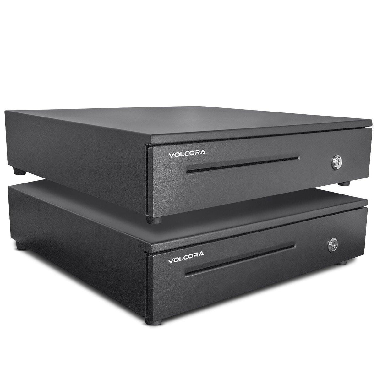 [2 Pack] Cash Register Drawer with 5 Bill 6 Coin Cash Tray, Removable Coin Compartment, Key-Lock, Black - Inbulks