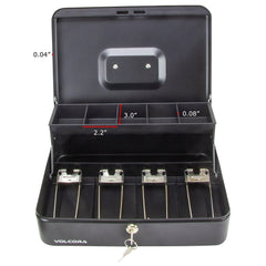 Steel Cash Box with Key Lock with no coin tray lid - Inbulks