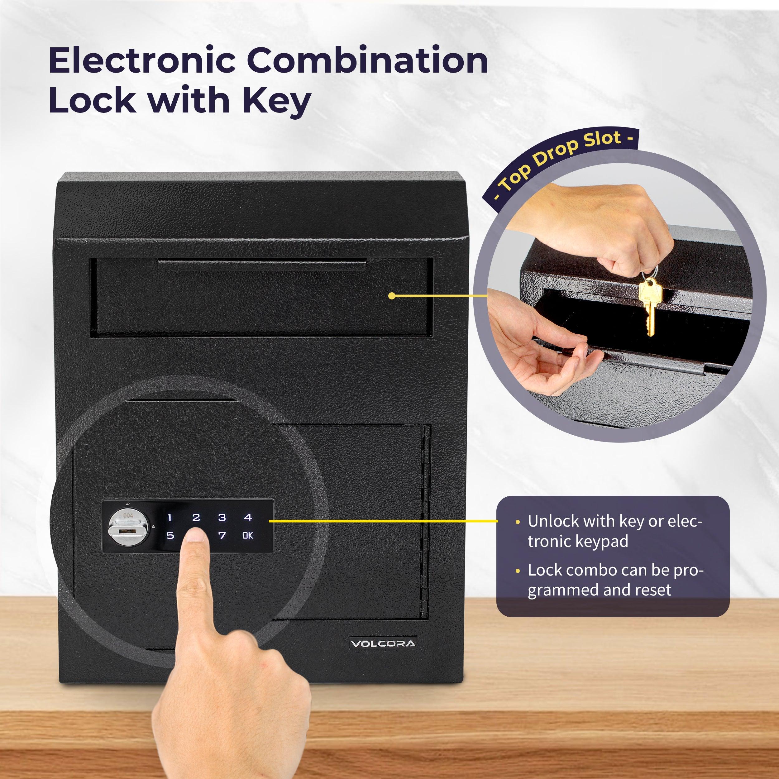 Drop In Lock Wall Mount Digital Keypad Lock Drop Safe – Volcora